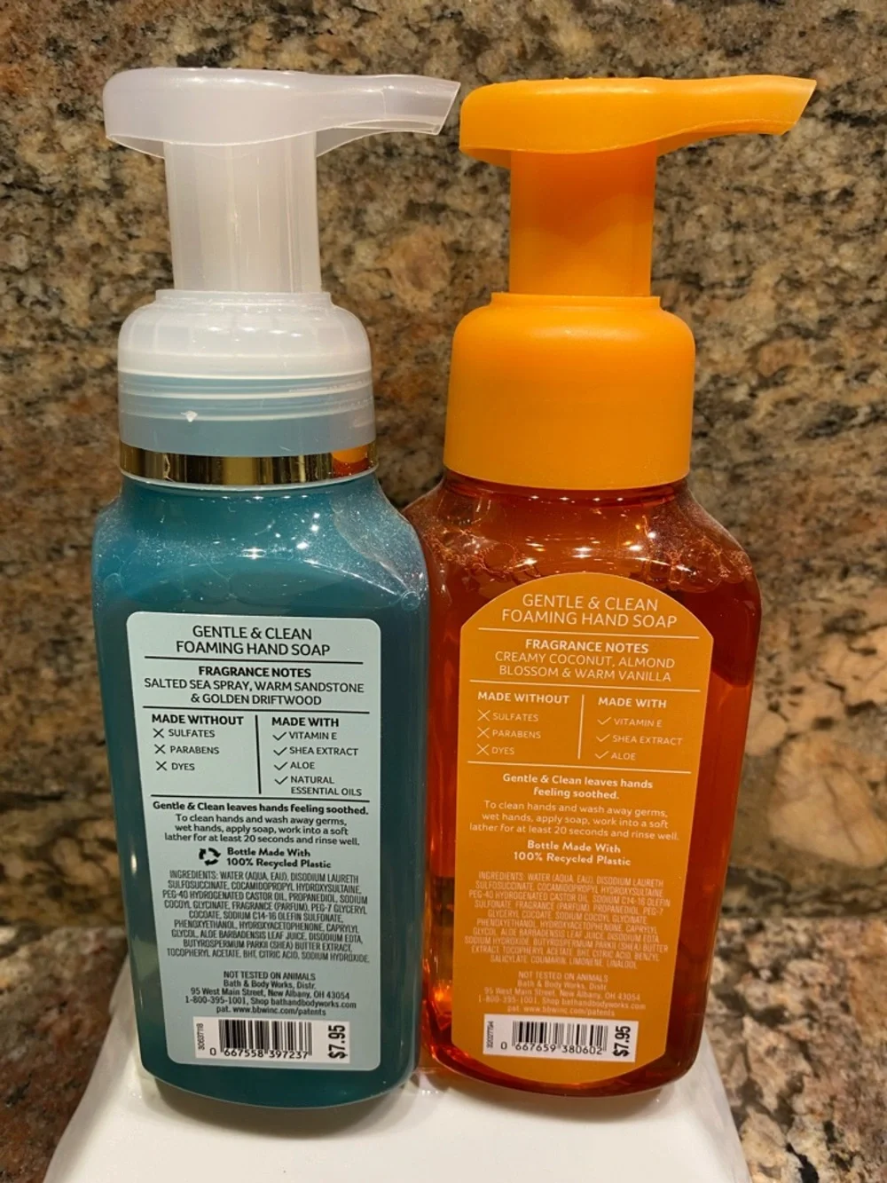 1)-SEA & SANDSTONE, 1)-SANTORINI COAST by B&BW, Foam Hand Soaps, 8.75-fl oz, NWT